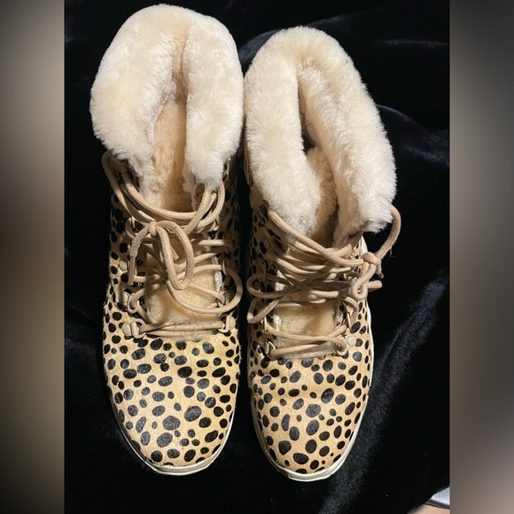 Alpine Cheetah Sheepskin Sneakers NEO BLOCK-LILLIE fur Haircalf Platforms chunky - Picture 3 of 6